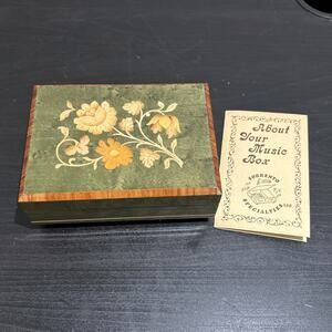 Vtg Reuge Sorrento Music Jewelry Box Made In Italy *Plays My Lady Greensleeves